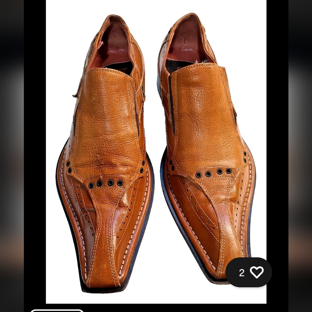 Jo Ghost Tan Leather Oxfords Sleek Formal Design Sz 46